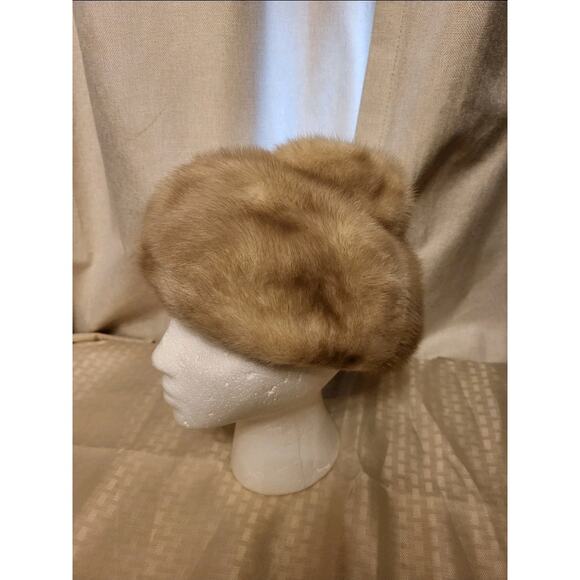 Vintage Mink Fur Hat Brown 22 in Circumference Classic Winter Wear - Picture 1 of 8